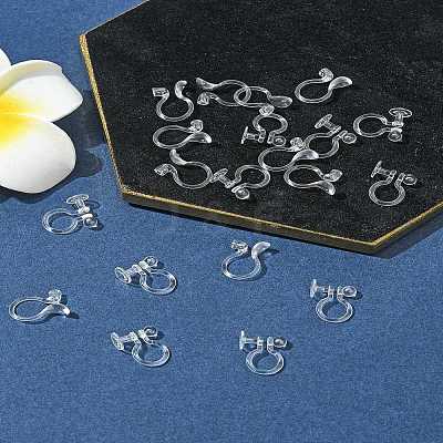 20Pcs 2 Styles Plastic Clip-on Earring Converters Findings KY-FS0001-27-1