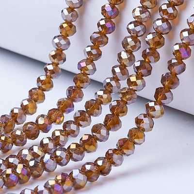 Electroplate Glass Beads Strands EGLA-A034-T8mm-B08-1