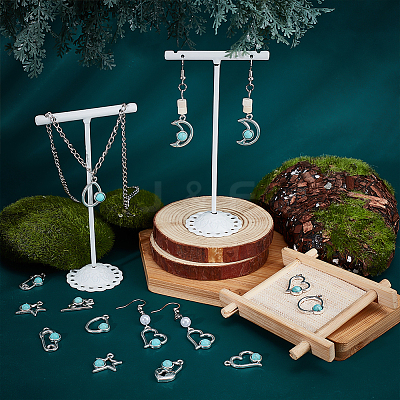 54Pcs 9 Style Alloy Resin Pendants FIND-PH0006-15-1