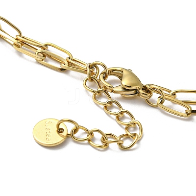Ion Plating(IP) 304 Stainless Steel Star Link Chains Double Layer Multi-strand Bracelet BJEW-K238-08G-1