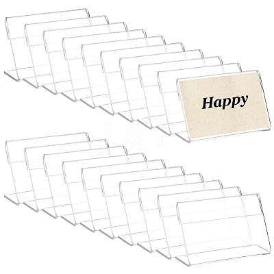 L-Shaped Transparent Acrylic Slant Back Sign Holder ODIS-WH0002-35-1