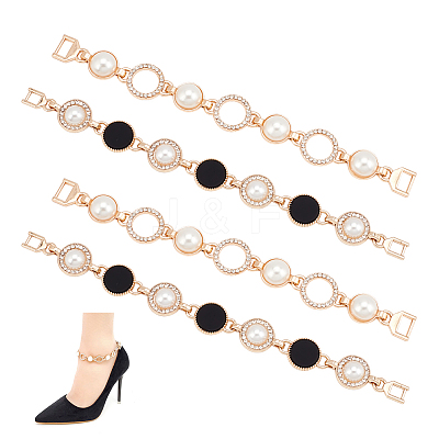 AHADEMAKER 4Pcs 2 Style Alloy Decorative Shoe Chains FIND-GA0002-41-1