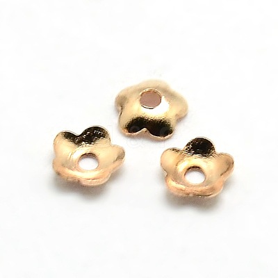 5-Petal Brass Tiny Flower Bead Caps LS-KK-O043-06LG-1