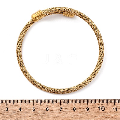 304 Stainless Steel Torque Bangles for Women BJEW-G584-18G-1