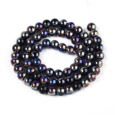 Electroplate Opaque Glass Beads Strands GLAA-T032-P6mm-AB01-1