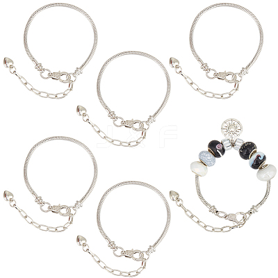 6Pcs Brass European Style Bracelet Jewelry Making PPJ-SC0001-02-1