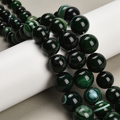 Natural Banded Agate Graduated Beads Strands G-P589-A01-01H-1