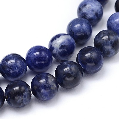 Round Natural Sodalite Beads Strands X-G-F222-39-10mm-1