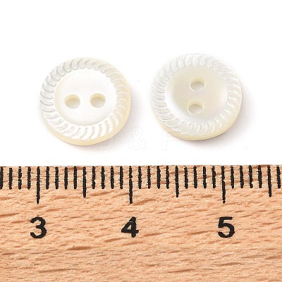 Natural Shell Flat Round Buttons with Carved Rim Recessed Center SH-CBA18B6-02A-01-1