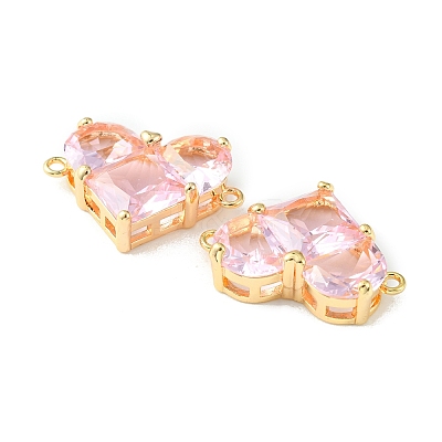 Brass Pave Cubic Zirconia Connector Charms X-KK-L208-04G-03-1