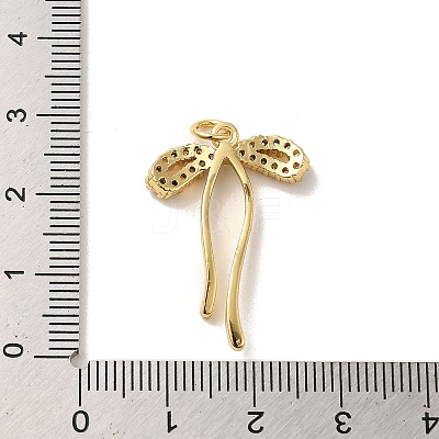 Rack Plating Brass Micro Pave Clear Cubic Zirconia Pendants KK-C047-19G-1