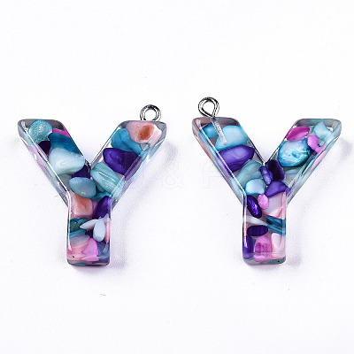 Transparent Epoxy Resin Pendants LS-CRES-S364-001Y-1