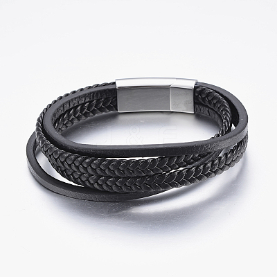 Leather Cord Multi-strand Bracelets BJEW-F325-05-1