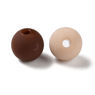 Rubberized Style Imitated Silicone Acrylic Beads MACR-D029-01F-1