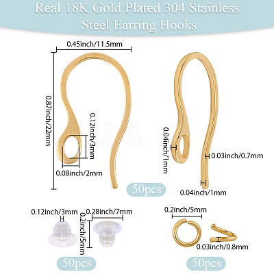 304 Stainless Steel Earring Hooks STAS-BBC0008-29-1