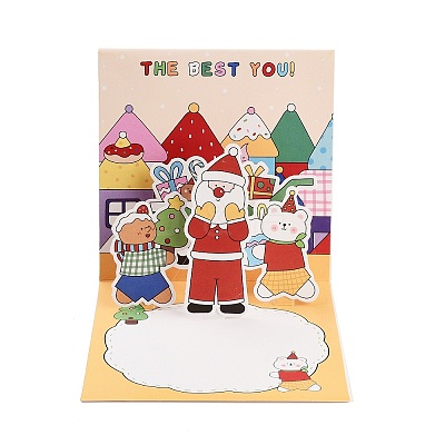 Square 3D Pop Up Paper Greeting Card AJEW-P123-A03-1