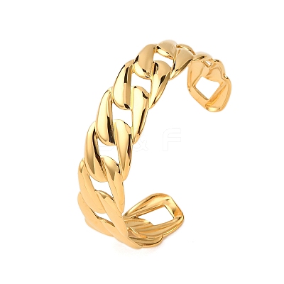 304 Stainless Steel Cuff Bangles for Women BJEW-G749-05G-1