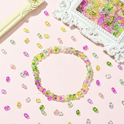 90g 9 Colors Baking Paint Glass Seed Beads SEED-YW0002-51A-1