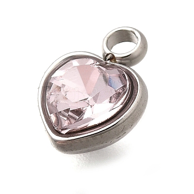 304 Stainless Steel with Rhinestone Pendants STAS-Q346-01P-01-1