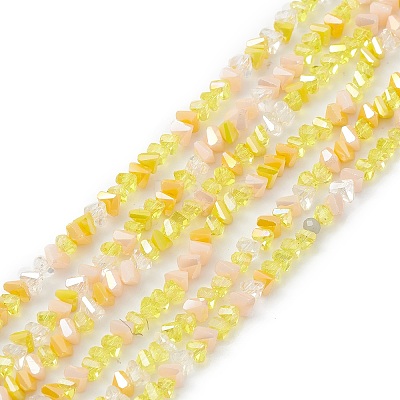 Gradient Color Electroplate Glass Bead Strands X1-GLAA-E042-02D-1