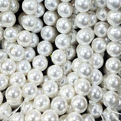 Shell Pearl Beads Strands BSHE-E008-8mm-12-1