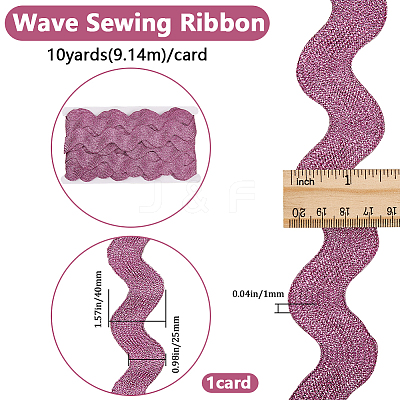 10 Yard Metallic Polyester Wavy Fringe Trim Ribbon SRIB-GF0001-38Q-1