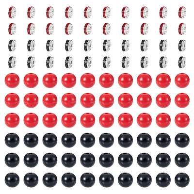 100Pcs 2 Colors Opaque Acrylic Beads MACR-TA0002-52-1