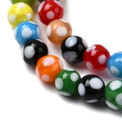 Handmade Lampwork Beads LAMP-D002-6mm-01C-1