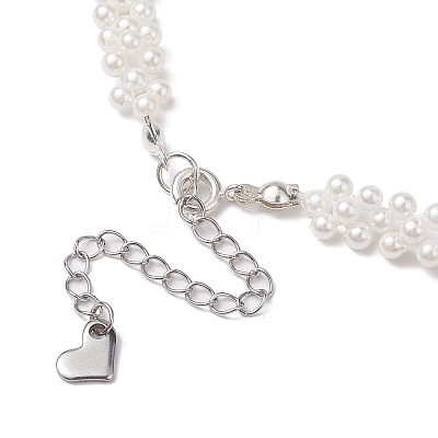 Shell Pearl Bead Beaded Necklaces NJEW-JN04946-1