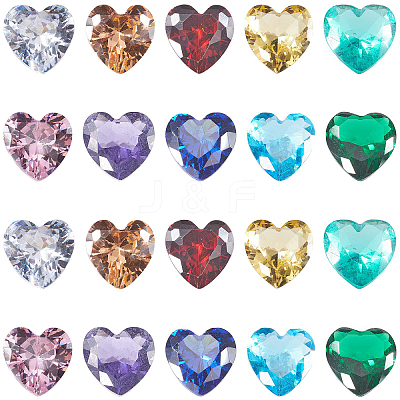 50Pcs 10 Colors Cubic Zirconia Pointed Back Cabochons ZIRC-CJ0001-24-1