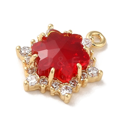 Brass with Cubic Zirconia Pendants KK-G499-15G-04-1