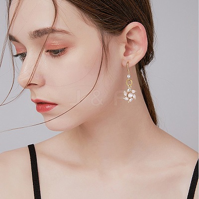6 Pieces Flower Clear Cubic Zirconia Charm Pendant Brass Flower Charm Long-Lasting Plated Pendant for Jewelry Necklace Earring Making Crafts JX399A-1