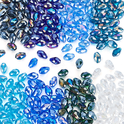 200Pcs 8 Colors Transparent Electroplate Glass Beads EGLA-GA0001-37-1