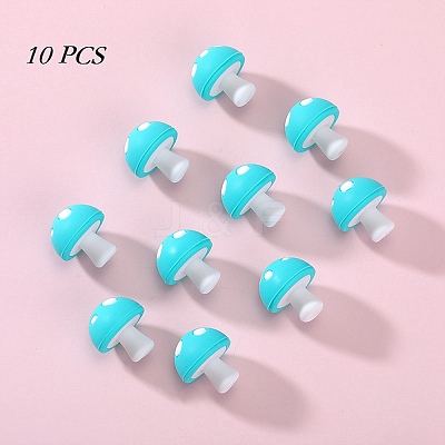 10Pcs Mushroom Silicone Focal Beads JX901I-01-1
