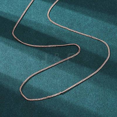 Long-Lasting Plated Brass Curb Chain Necklaces NJEW-K112-07RG-NF-1