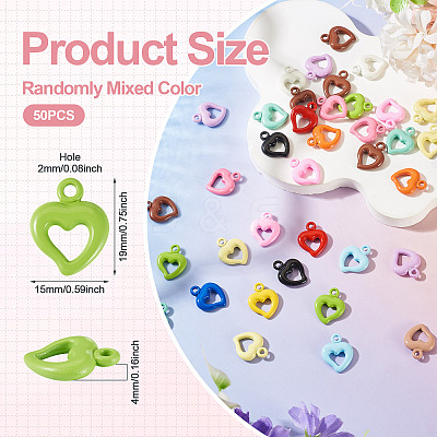 50Pcs Baking Paint Acrylic Pendants OACR-TA0004-83D-1