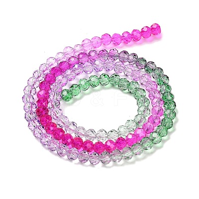 Transparent Painted Glass Beads Strands X1-DGLA-A034-T4mm-A06-1