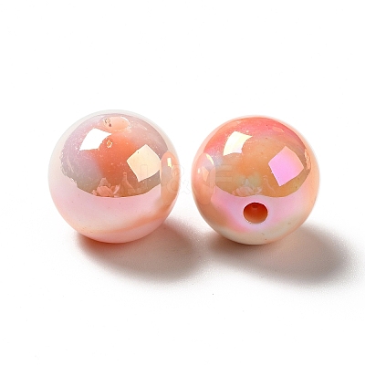 UV Plating Opaque Rainbow Iridescent Acrylic Beads MACR-D063-01A-06-1