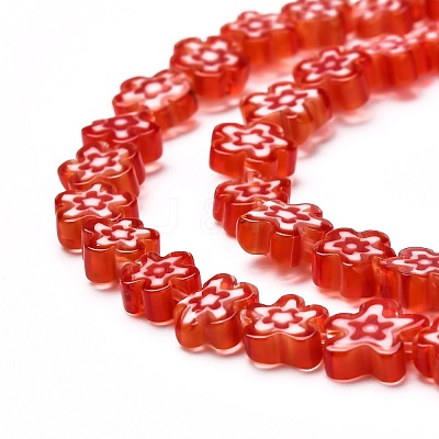 Handmade Millefiori Glass Bead Strands X-LAMP-J035-8mm-16-1