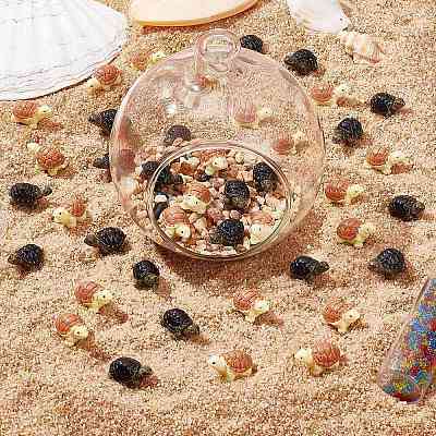 50Pcs 2 Colors Miniature Resin Mini Tortoise Display Decorations AJEW-CP0005-47-1