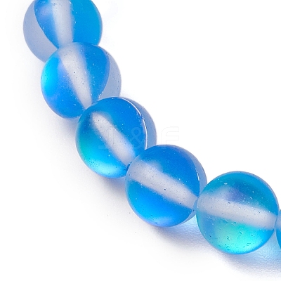 Synthetic Moonstone Beads Stretch Bracelets for Women Men BJEW-JB11376-1