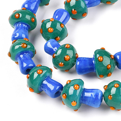 Handmade Lampwork Beads Strands X-LAMP-N024-09C-1