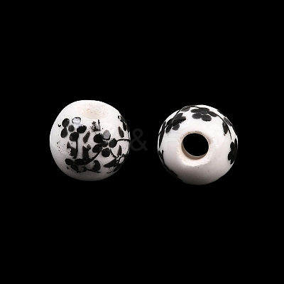 Handmade Printed Porcelain Beads X1-PORC-Q201-6mm-5-1