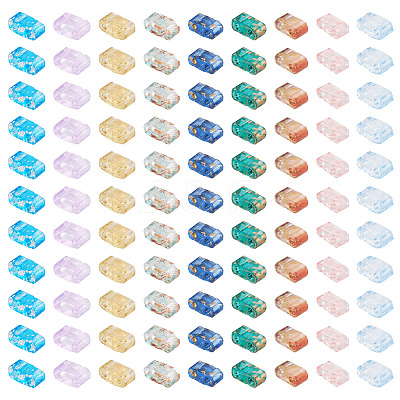 180Pcs 9 Colors 2-Hole Transparent Glass Seed Beads SEED-TA0001-59-1