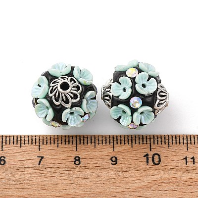 Handmade Resin Indonesia Round Beads IPDL-P005-24AS-03-1