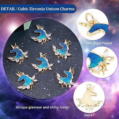 6Pcs Rack Plating Brass Micro Pave Cubic Zirconia Pendants KK-BBC0003-15-1