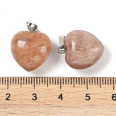 Natural Peach Moonstone Pendants G-J386-H13-P-1