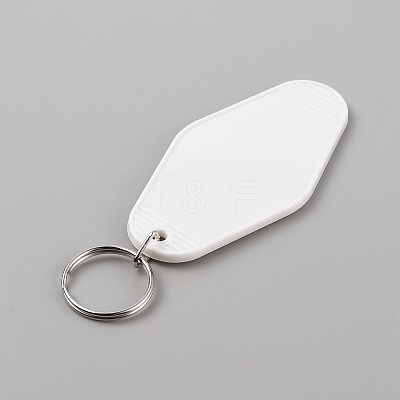 Plastic Blank Motel Keychain KEYC-WH0034-35G-1