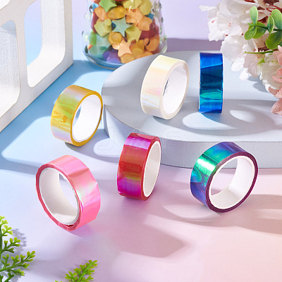 6Rolls 6 Colors PET Decorative Tape OFST-TA0001-07-1