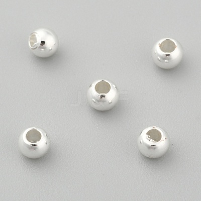 Rack Plating Brass Round Spacer Beads KK-I601-3mm-S-RS-1